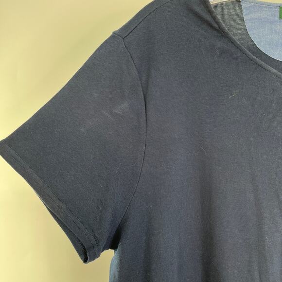 RALPH LAUREN Navy Blue Short Sleeve Henley Pullover Soft Shirt L - Picture 5 of 9